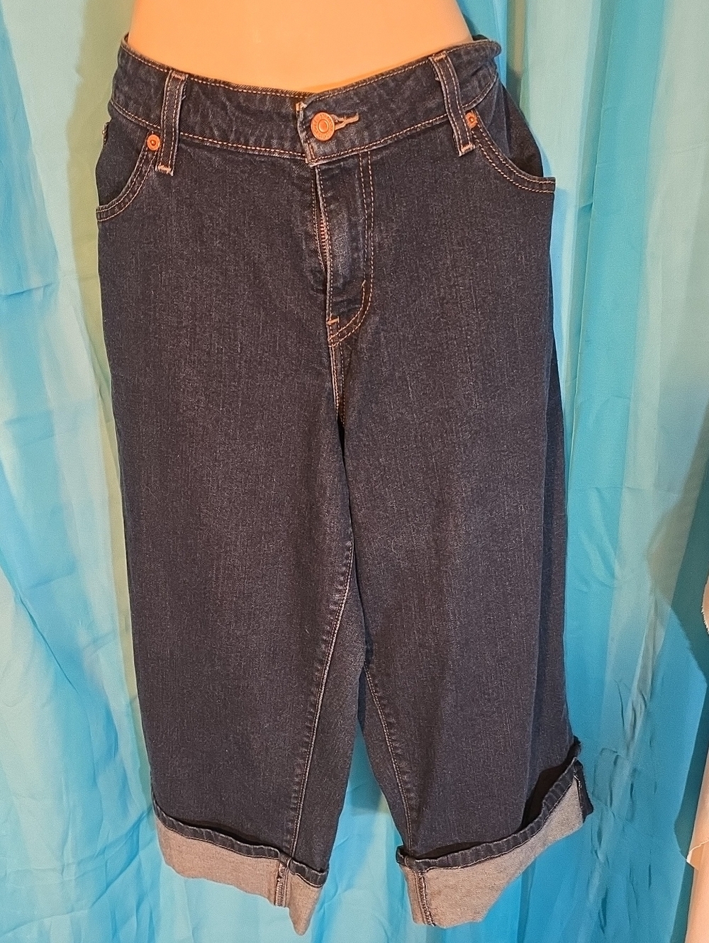 Levi's Women's Capri Dark Blue Denim Jeans Size 20
